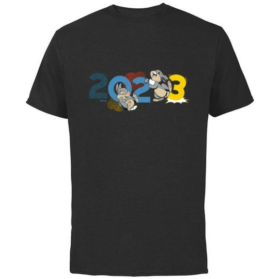 Disney Bambi Thumper 2023 Year of the Rabbit - Short Sleeve Cotton T-Shirt for Adults - Customized-Black
