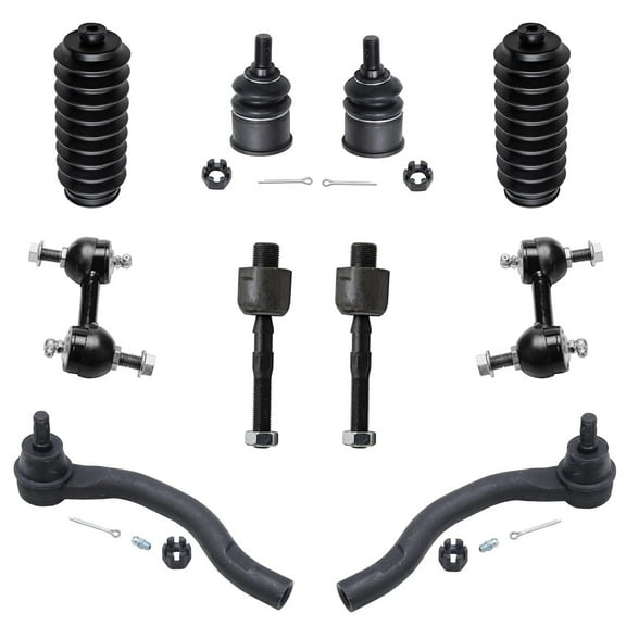 Detroit Axle - Front 10pc Suspension Kit for 2008-2012 Honda Accord 2009 2010 2011, 2 Lower Ball Joints 4 Inner & Outer Tie Rods 2 Sway Bar Links 2 Boots Replacement