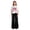 Black, variant on Girls 2 Piece Outfits Bow Print Short Sleeve Crop T-Shirt & Elastic Waist Cargo Pants Casual Streetwear Clothes for Kids Black Size 9-10 Years