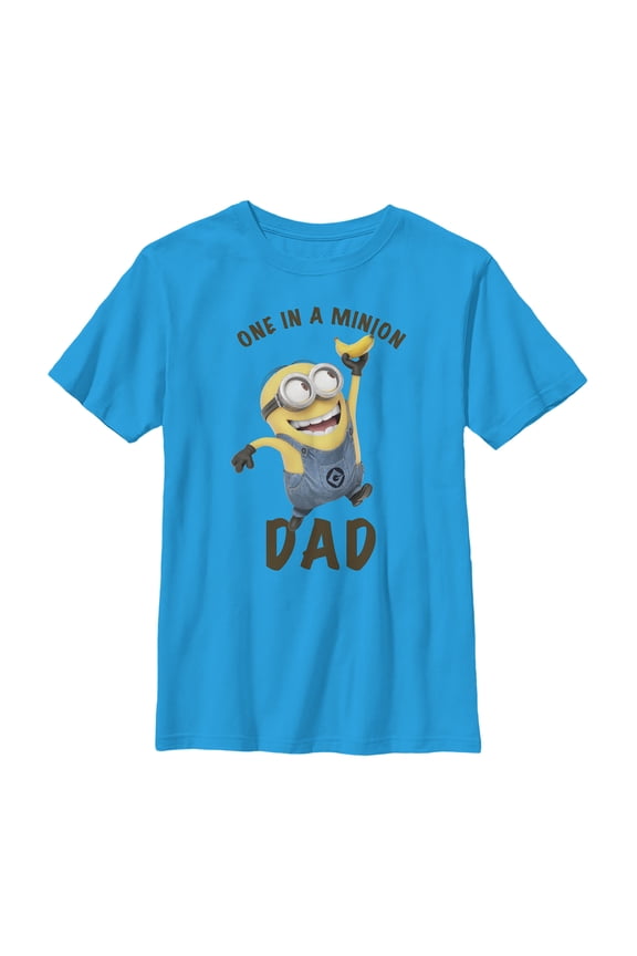 Boy's Despicable Me Father's Day One in a Minion Dad Graphic Tee Turquoise Large