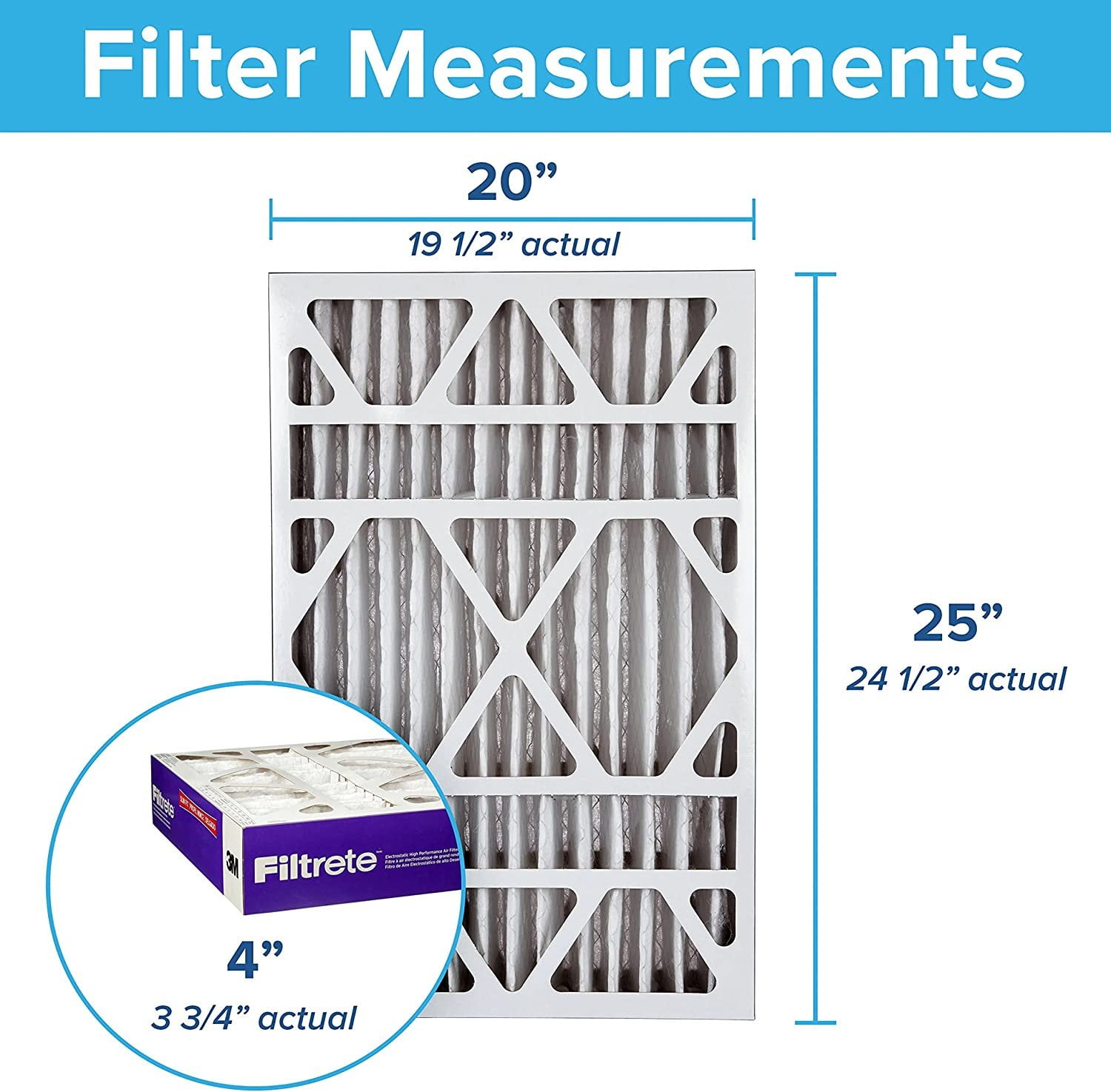 3M Filtrate Ultra Allergen Reduction Filter Slim Fit 20" x 25" x 4", 2-Pack