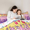 thumbnail image 4 of Castle Fairy Ombre Ice Cream Drip Queen Comforter Set 3 Pieces, Watercolor Food Dessert Comforter Sets Queen, Blue Green Yellow,1 Comforter and 2 Pillowcases, 4 of 6