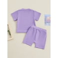 thumbnail image 4 of Arvbitana Toddler Girls Summer Clothes Letter Print T-shirt Short Sleeve Tops with Elastic Waist Shorts 2Pcs Outfits Infant Baby Casual Short Pants Sets 6M 12M 18M 24M 3T, 4 of 9