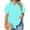 Cyan, variant on Women's Plus Size Casual Shirt, Short Sleeve Button Front Elegant Blouse, Smart Office Wear for Work or Professional Environments, Black - 5XL