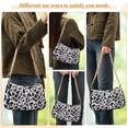 thumbnail image 5 of Black and White Leopard Pattern Womens Chain Shoulder Bag Tote Handbag Clutch Hobo Purse with Zipper for Travel Casual, 5 of 7