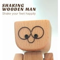 thumbnail image 2 of Shaking Wooden Man Figurine, Wooden Figure That Sways Handmade Car Dashboard Decorations, Charming Little Wood Figure That Sways Shake Your Feet Happily Wood Toy Gifts, 2 of 7