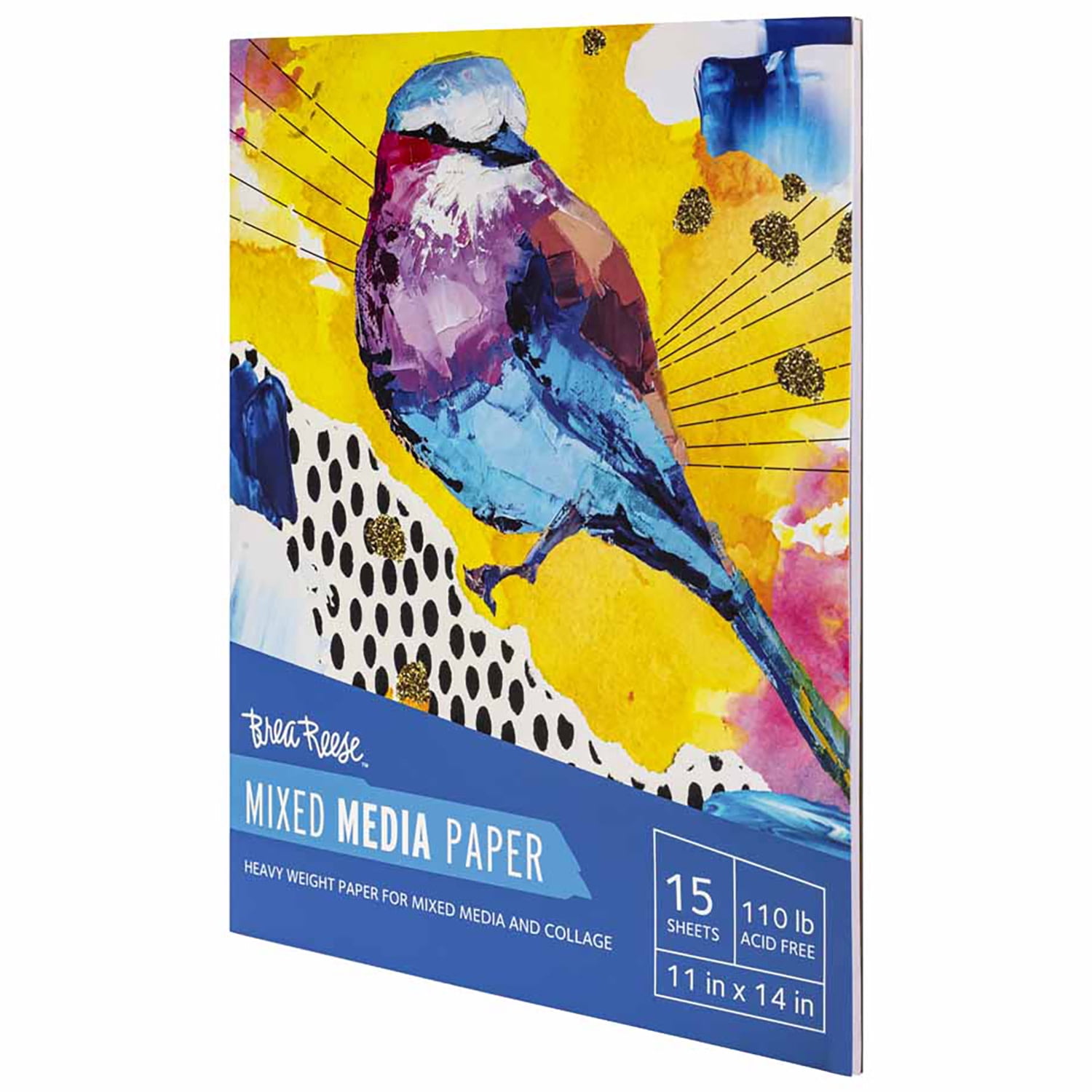 Brea Reese: Mixed Media Paper Pad 60 Sheets - 11x14" - 98lb, Acid-Free, Layering & Collaging, Perfect for Multiple Art Mediums, Adult Art Supplies