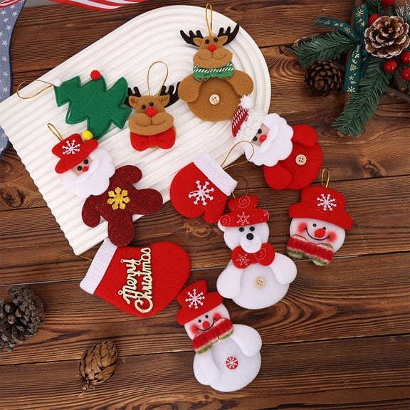 Christmas Ornament Set, Assorted Santa Snowman Reindeer Hanging Decorations for Xmas Tree Mantel Holiday Party