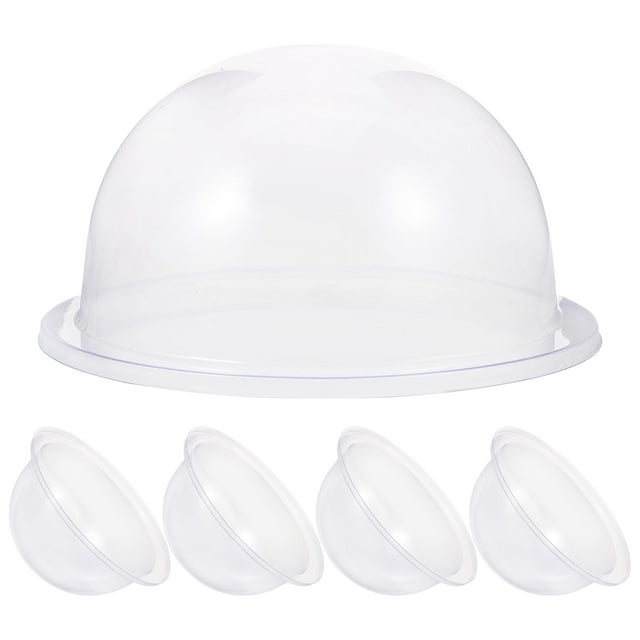 Juego de 5 tapas transparentes tipo domo para platos de sushi, protector de cocina, tapa para pasteles y alimentos.