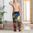 thumbnail image 6 of Lsque Sunset Floral Fantasy Landscape Print Men's Pajama Pants, Lounge Pant - Comfortable Home Wear,Elastic Waistband, Stylish Design-Small, 6 of 9