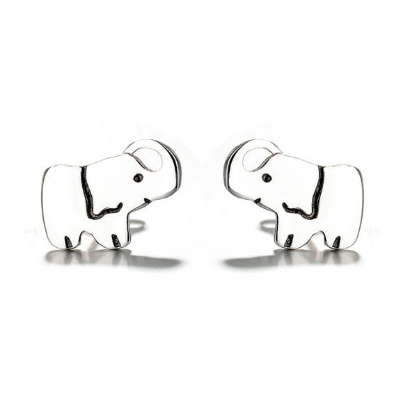 Sterling Silver Minimalist Elephant Earrings