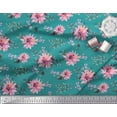 thumbnail image 3 of Soimoi Blue Cotton Duck Fabric Leaves & Chrysanthemum Floral Decor Fabric Printed Yard 42 Inch Wide, 3 of 3