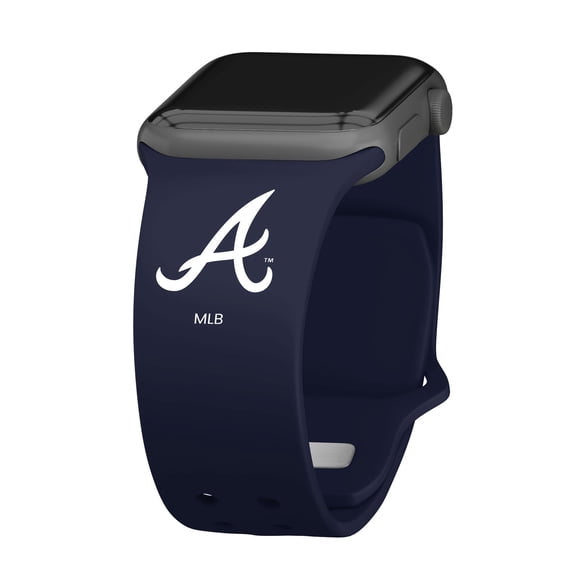 Navy Atlanta Braves Logo Silicone Apple Watch Band