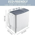 thumbnail image 4 of HOMGUAVA Portable Washing Machine 17.6LBS Compact Twin Tub Washer & Dryer with Drain Pump, Gray, 4 of 9