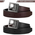 thumbnail image 2 of AWAYTR Kids Reversible Leather Belts- Brown and Black Leather Belt Two in One Formal Casual Belt, 2 of 11