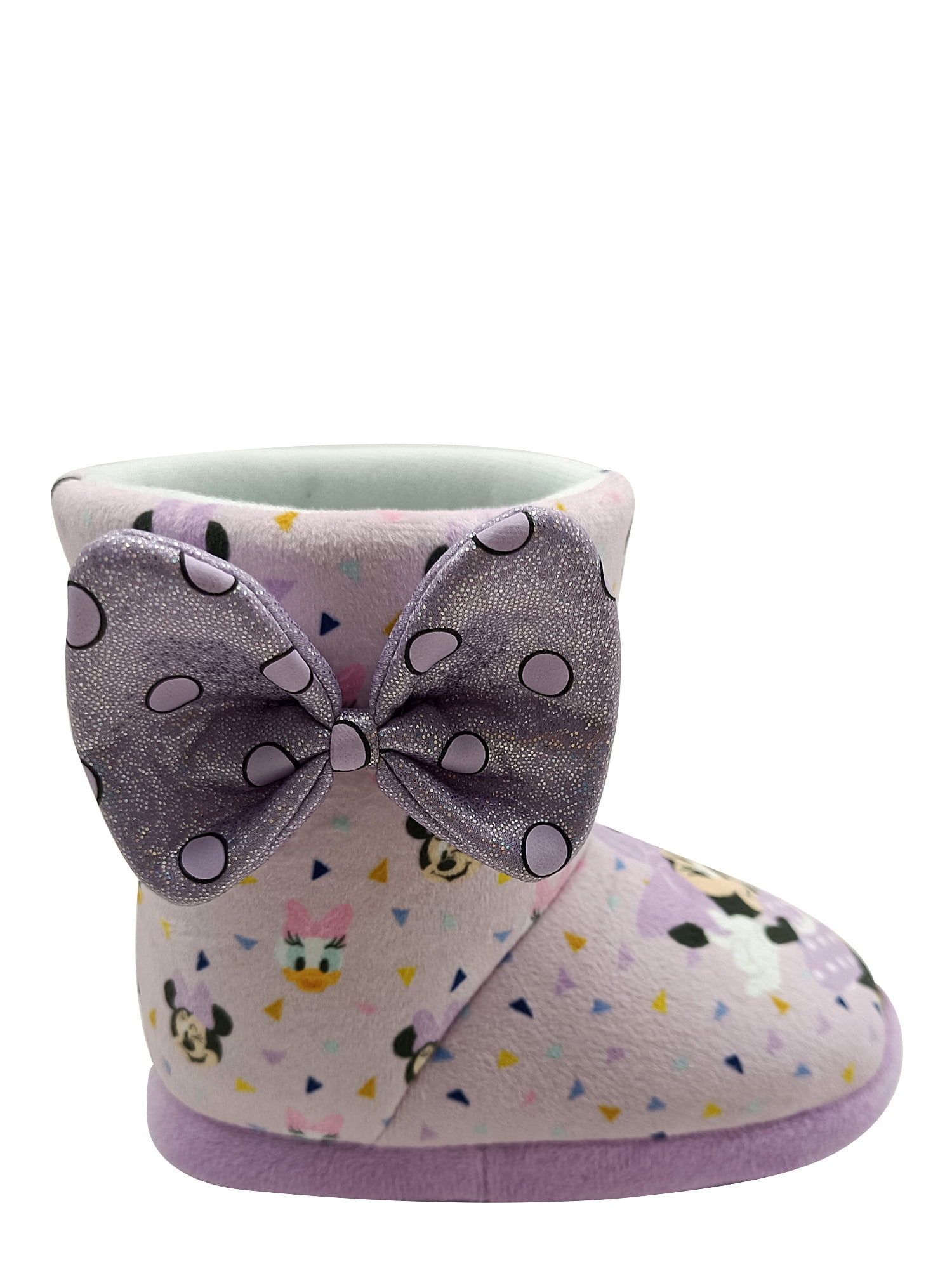 Disney Minnie Mouse Bootie Slippers For Girls Large 9-10