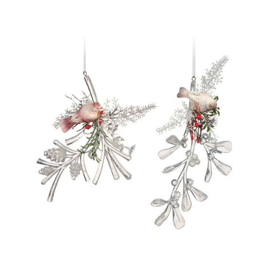 Icy Craft Bird on Branch Orn.