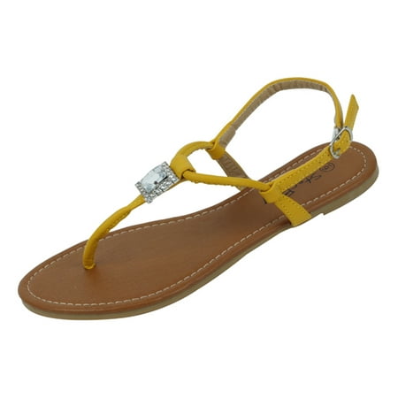 

Starbay Women s T-Strap Flats Sandals Accent Rhinestone