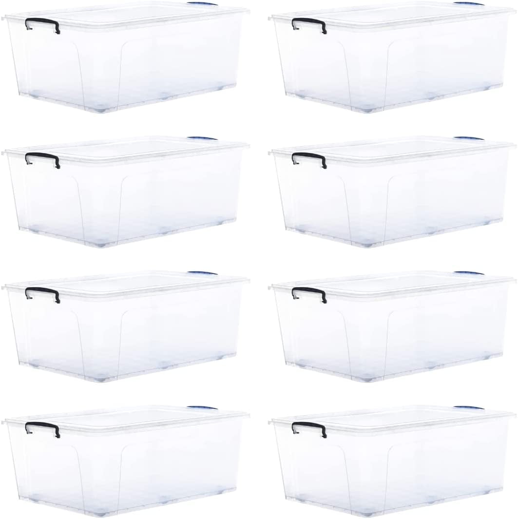 Superio Storage Containers With Wheels (6 Pack), Stackable Large