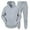 Grey, variant on Men's 2-Piece Tracksuit Set â Zipper Hoodie & Sweatpants with Pockets, Solid Color, Autumn Winter Leisure Sports Suit, Plus Size