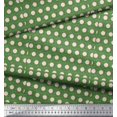 thumbnail image 2 of Soimoi Green Poly Georgette Fabric Artistic Flower & Dots Printed Fabric 1 Yard 52 Inch Wide, 2 of 3