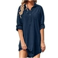 thumbnail image 2 of Guieoi Dress for Women under $10.00 Plus Size Fashion Women's Casual Sexy Long Sleeve Dress Blue Black*Friday/Cyber*Monday, 2 of 6