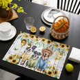 thumbnail image 3 of Spring Dog Placemats Set of 4, Sunflower Daisy Botanical Watercolor Placemats for Dining Table, Place Mats for Kitchen Tabletop, Waterproof Wipeable Dining Table Mats Set, 3 of 9