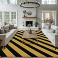 thumbnail image 3 of 5'x8' Area Rugs, Yellow Black Striped Indoor Outdoor Area Rug for Living Room Bedroom, Farmhouse Stripe Modern Art Washable Bathroom Rugs Kitchen Floor Carpet Mats Home Decor Aesthetic, 3 of 8
