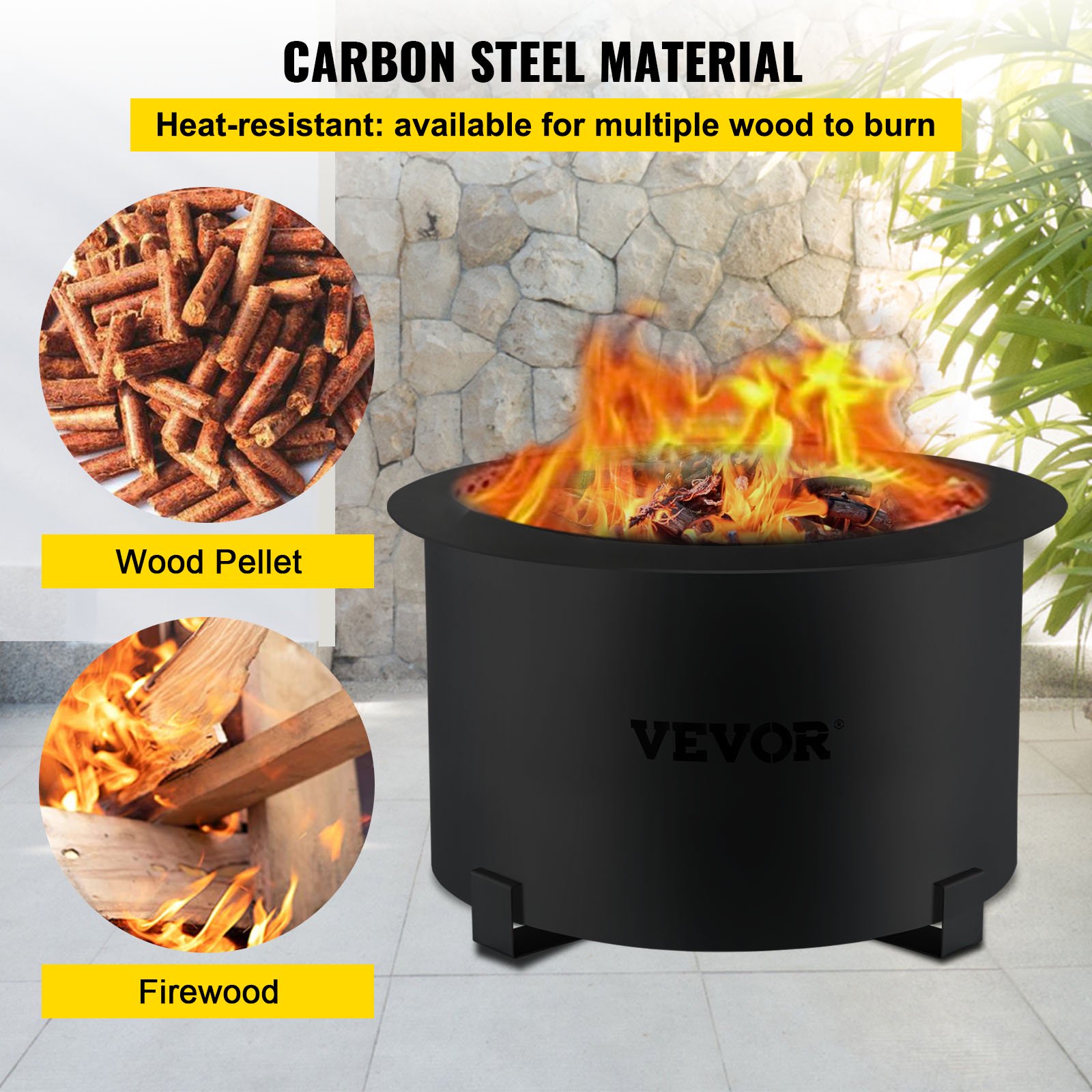 VEVOR Stove Bonfire, Carbon Steel Smokeless Fire Pit, 23.6-inch Diameter  Stove Bonfire Fire Pit, Double Wall Design Smokeless Fire Bowl, Portable Wood  Burning Fire Pit for Outdoor Picnic Camping Black | Walmart