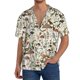 thumbnail image 1 of Balery Mushroom Garnish Camisa Casual de Manga Corta con Botones para Hombre, Texturizada, Estilo Cubano, para Playa, Verano-Large, 1 of 5