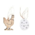 thumbnail image 2 of Fiaya Women Easter Egg Chicken Pendant Set, 8pcs Mini Wooden Chicken Tag Hanging Ornament, Wood Egg Art Crafts for Spring Party Supplies Home Decor (D), 2 of 3