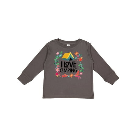 

Inktastic I Love Camping Girls Long Sleeve Toddler T-Shirt