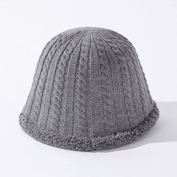 CoCopeaunts Thick Knitting Bucket Hat Hemp Flower Twist Reversible