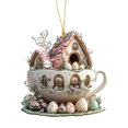 thumbnail image 1 of DJN Clearance Sale Hangs Easter Bunny Coffee Cup House Flat Acrylic Pendant Keychain Car Rearview Accessory Backpack Pendant Acrylic B A, 1 of 8