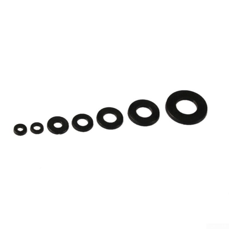 250pcs M2-M8 Rubber Flat Ring Plain Repair Kit Washer Gasket Ring Assorted Parts 
