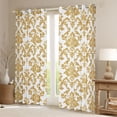 thumbnail image 2 of Feelyou Damask Women Curtains Pack of 2 (52x84 Each), White Gold Mandala Window Curtains, 2 of 6
