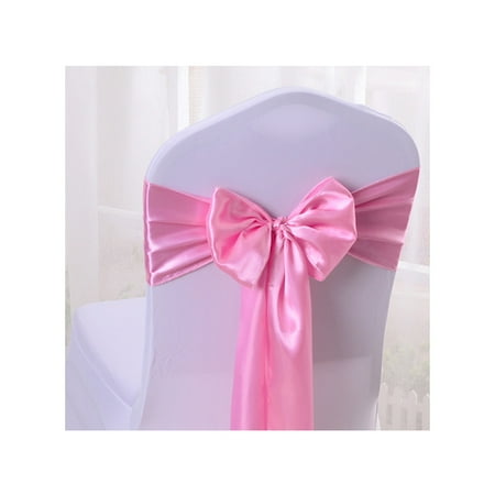 

1pcs Elegant Chair Cover Back Bow Flowers Sewing Satin Ribbon Chair Strap Satin