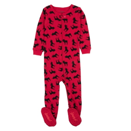 

Leveret Kids Footed Cotton Pajama Red Moose 12-18 Month