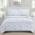 thumbnail image 2 of Superior Reversible Duvet Cover Set, King/ Cal King, White/ Blue, 2 of 5