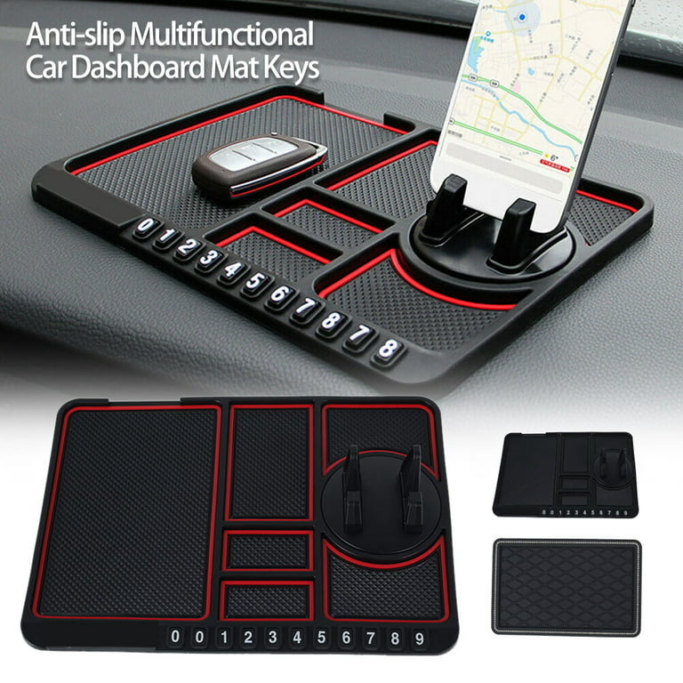 Atopoler Car Dashboard Non-slip Mat Rubber Mount Holder Pad Mobile Phone  Stan Black Dashboard Pad Skid Proof Holder for Car Navigation Cell Phone,  Key Chains, Sunglasses 
