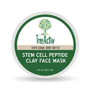 TreeActiv Stem Cell Peptide Clay Face Mask (8 fl oz), Kaolin Clay, Alpine Rose Stem Cells, Evening Primrose Oil, Active Peptide Complex Matrixyl 3000, Skin Detoxifying, Brightening, and Rejuvenating