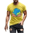 thumbnail image 2 of Herrnalise Gift For Men Men's Fashion Muscular Man Print Fashion Fitness Round Neck Short Sleeve T-Shirt under $10, 2 of 5