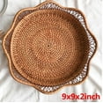 thumbnail image 3 of Daiosportswear Rattan Round Fruit Baskets Wicker Storage Bowls Natural Woven Serving Basket Bowls, 3 of 4