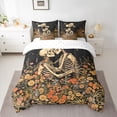 thumbnail image 2 of Homewish Beige Skeleton Skull 7-Piece Twin Bedding Sets,Gothic Valentine'S Day Bedding Comforter Set,Country Floral Flower Sheet Sets For Girls Kids,Luxury Bedroom Decor Reversible, 2 of 8