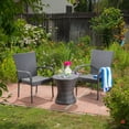 thumbnail image 3 of Ashburn Outdoor 3 Piece Wicker Stacking Chair Chat Set, Grey, 3 of 12