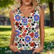 thumbnail image 1 of TaTaai Ladies Sleeveless Camisole Tshirt V Neck Strap Detail Printed Casual Top Lightweight Spring Summer Daily Wear Gift, 1 of 6