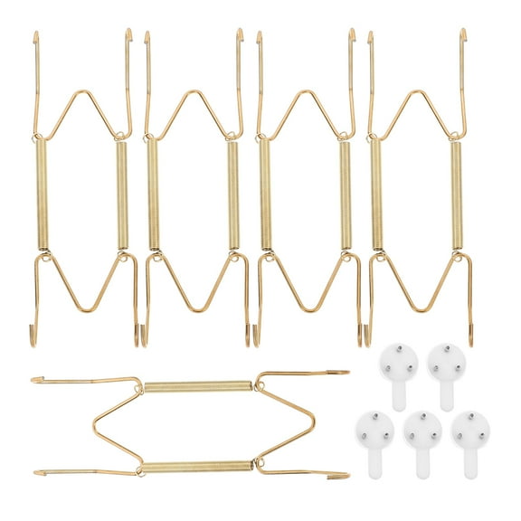Raindrops  10 Pcs Wall Plate Hanger Display Holder Hanging Plates on Walls Golden