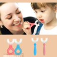 thumbnail image 2 of Cepillo de dientes portátil en forma de U para bebé, mordedor de silicona suave, cepillo de dientes, limpiador de dientes para niños, herramienta de cuidado de limpieza bucal, 360, 2 of 5