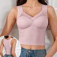 thumbnail image 5 of PInxai Longline Bras for Women Mesh Wide Straps Breathable Smoothing Back Bras Comfy Supportive Built in Bra Tank Tops,Pink,M, 5 of 5