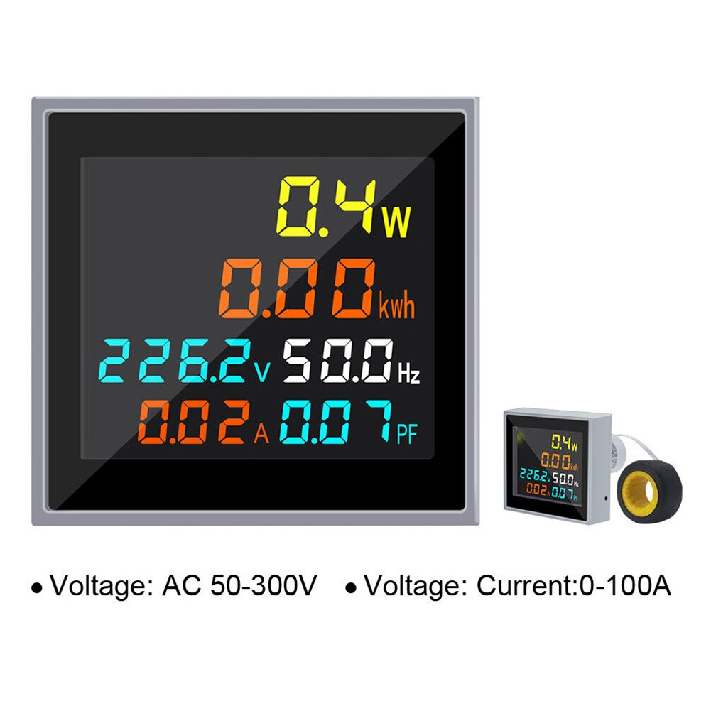 LCD AC Voltmeter Ammeter Wattmeter Power Energy Frequency Meter Current